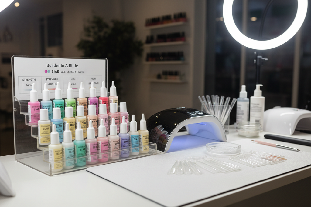 BIAB gel organizer with dual-forms