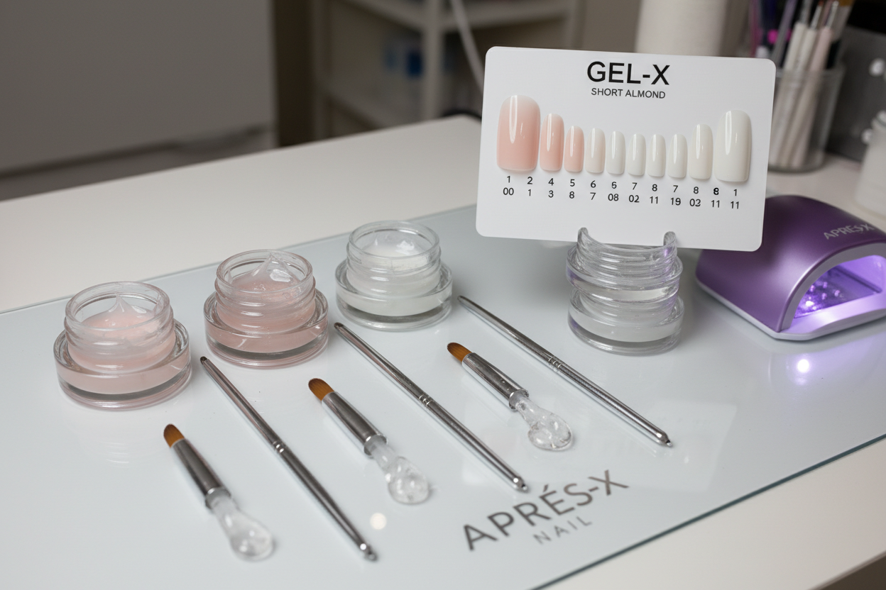 Builder gel pots with sizing chart