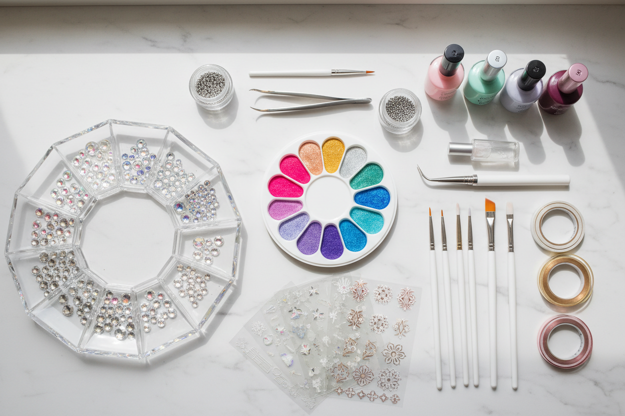 Crystal tray with pigment palette