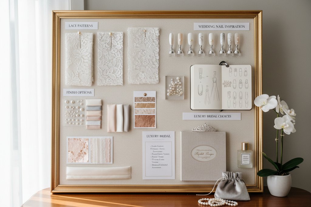 Bridal consultation board with design options