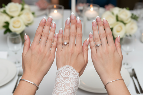 Matching bridal and attendant nails