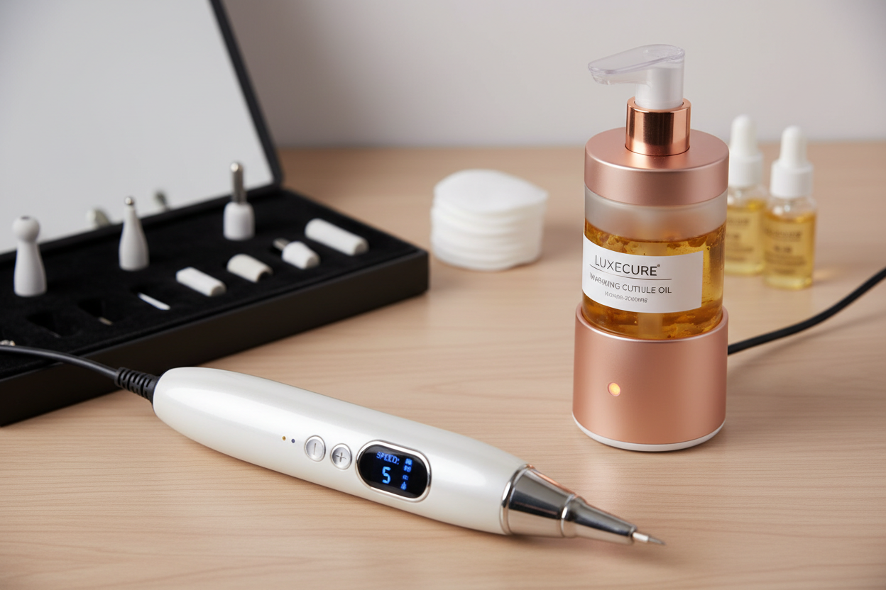 Electric cuticle pusher with oil dispenser