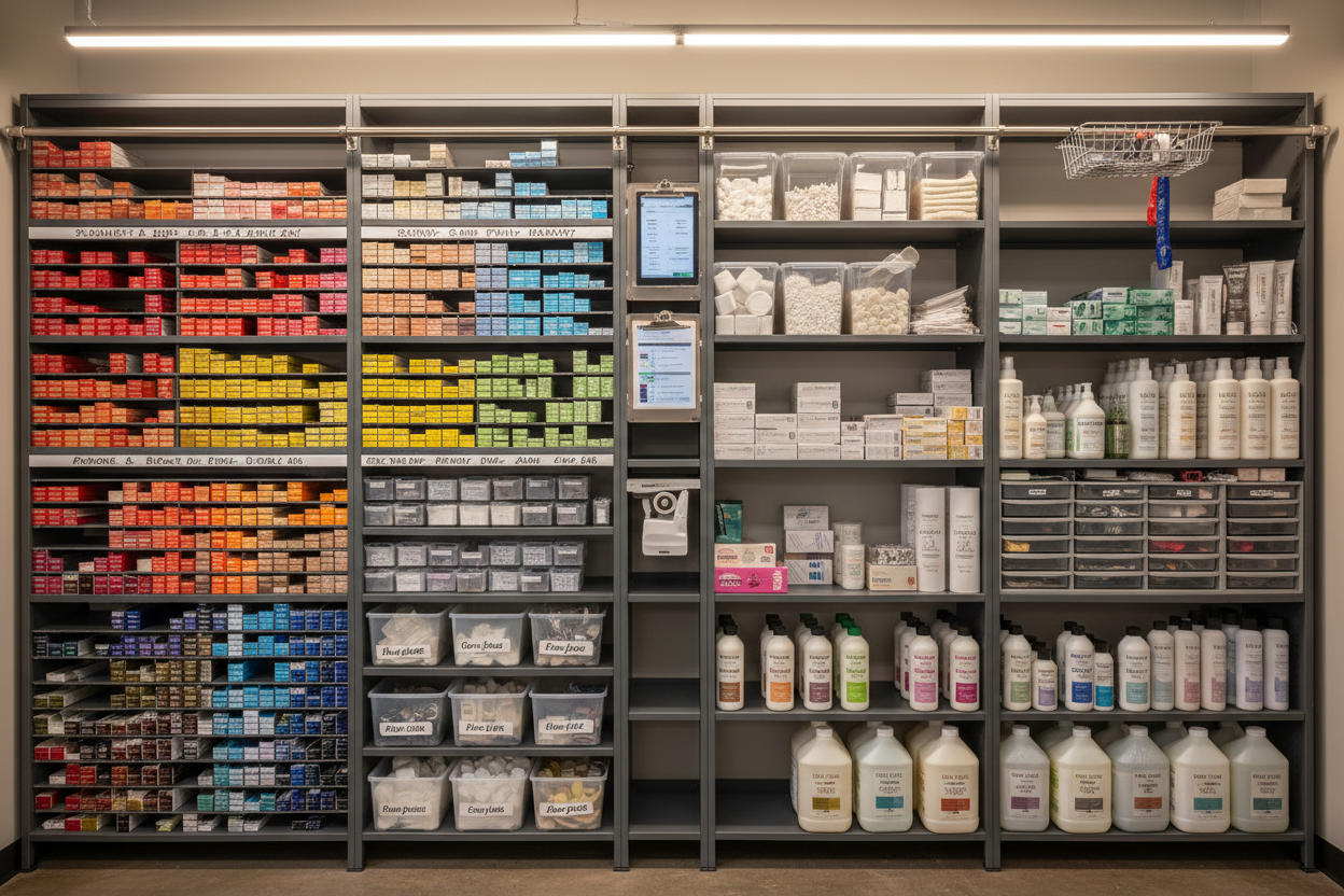 Complete inventory shelving system
